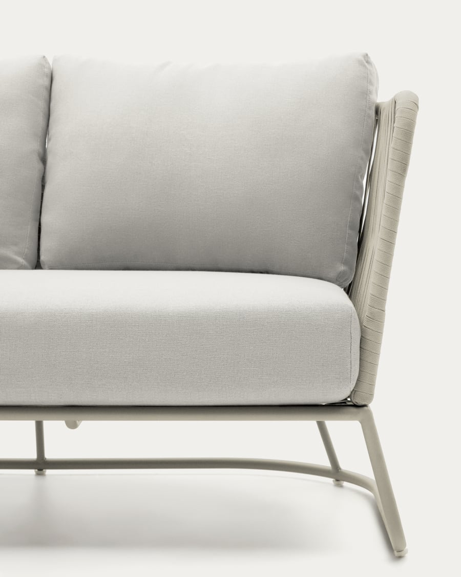 Saconca outdoor 3-seater sofa in rope cord and grey galvanised steel 189cm