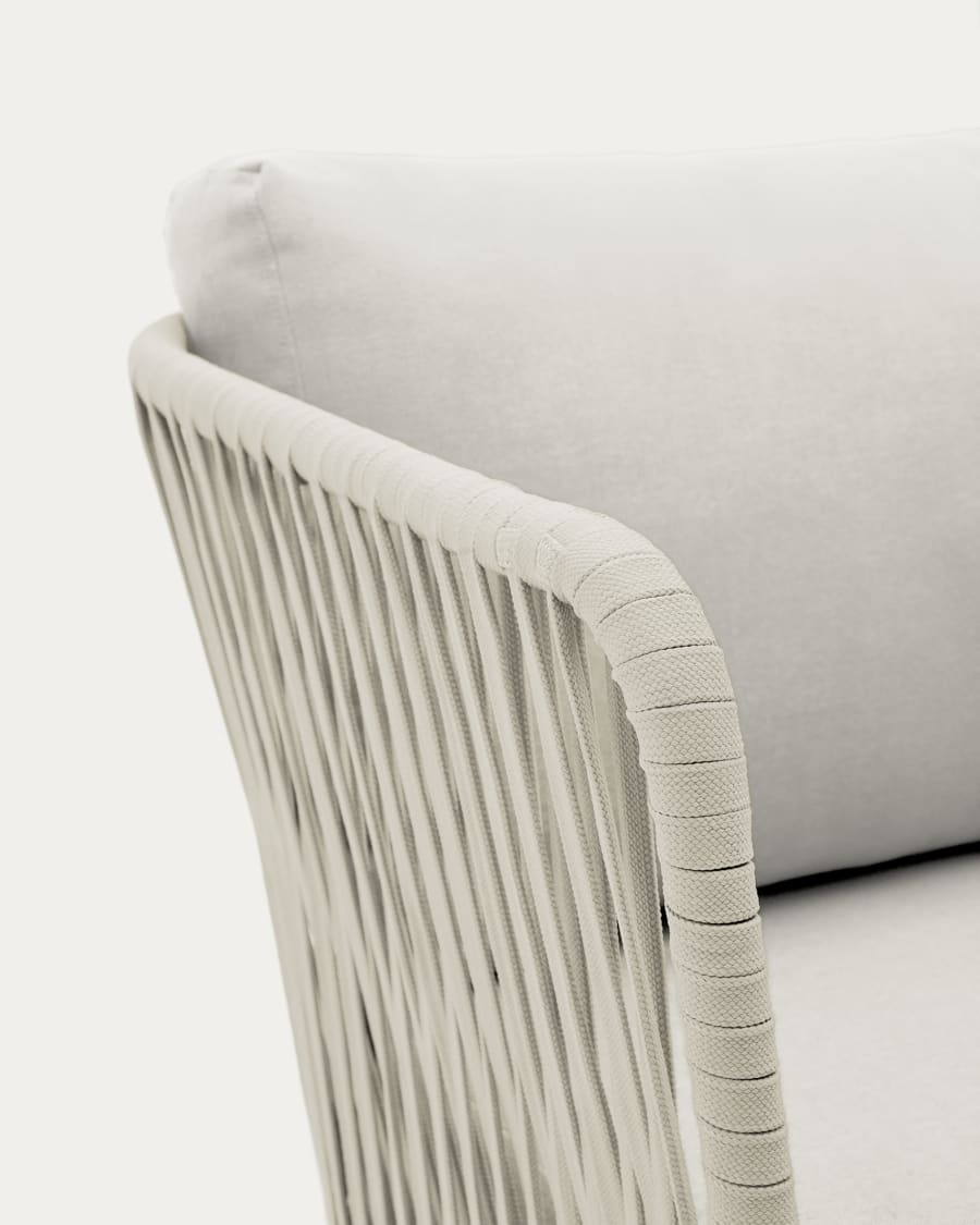 Saconca outdoor 3-seater sofa in rope cord and grey galvanised steel 189cm