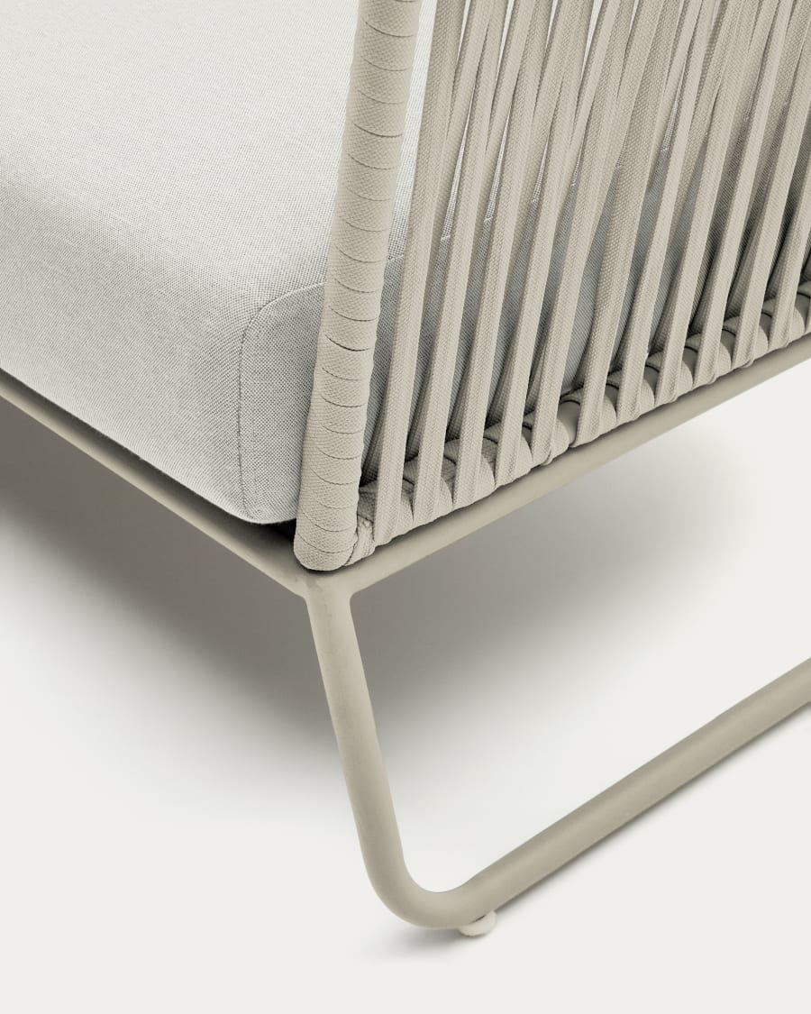 Saconca outdoor 3-seater sofa in rope cord and grey galvanised steel 189cm