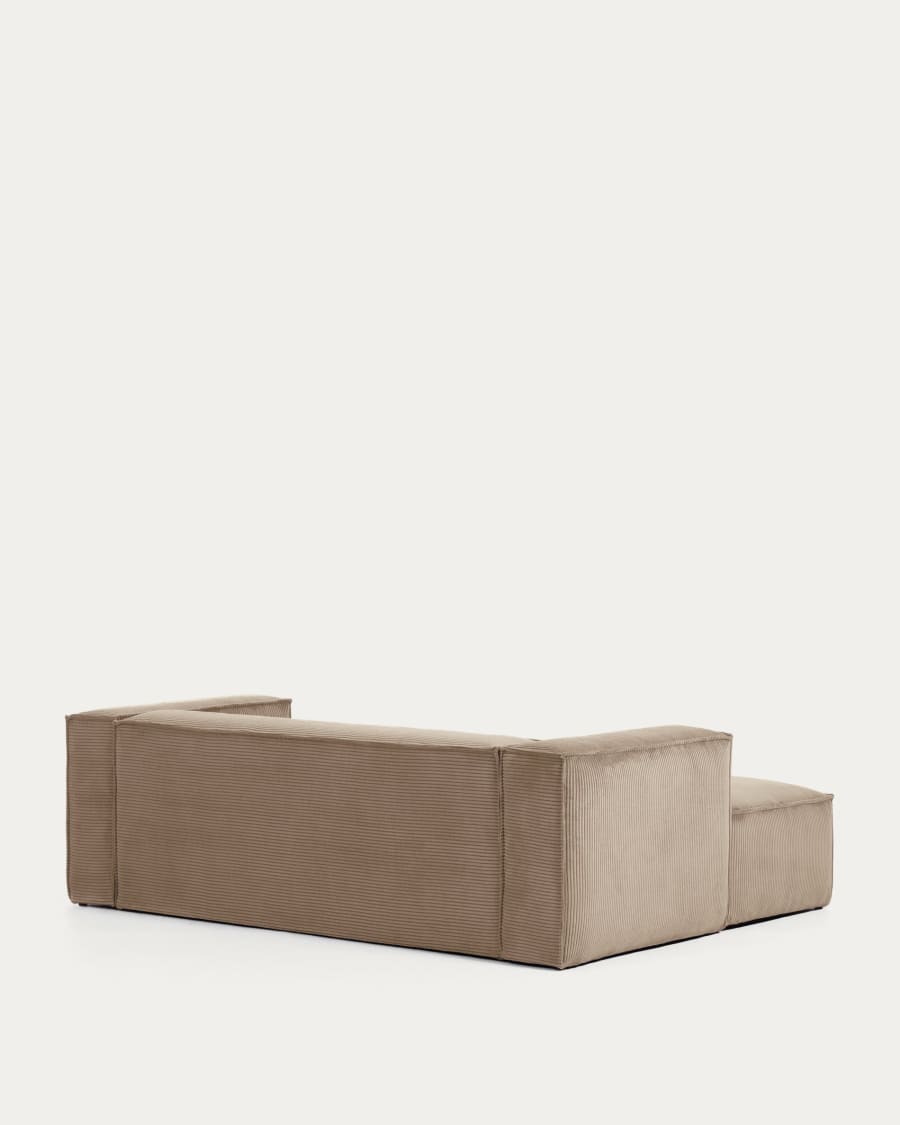 Blok 2-seater sofa with left chaise longue thick taupe corduroy 240 cm