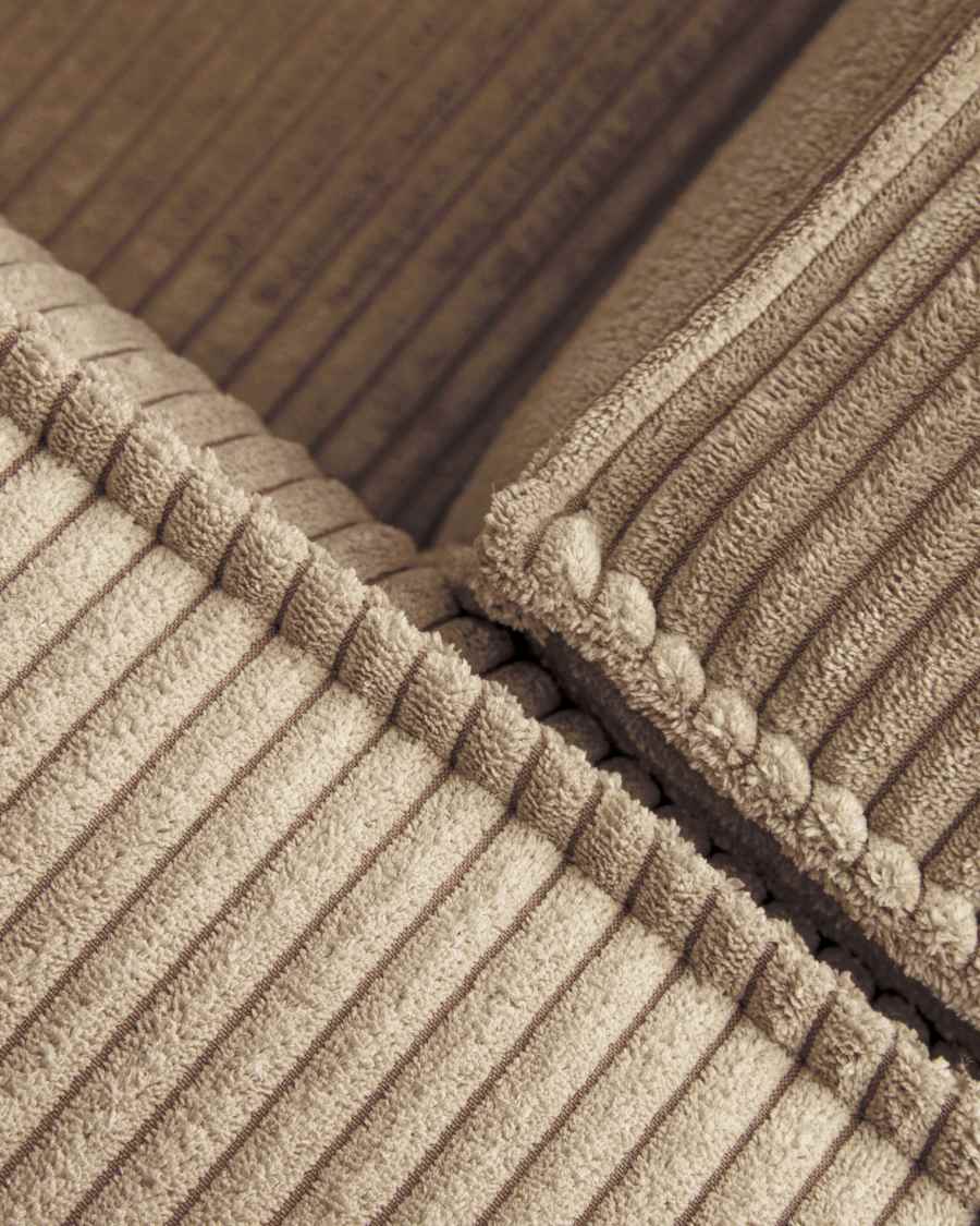 Blok 3-seater sofa with left chaise longue thick taupe corduroy 300 cm