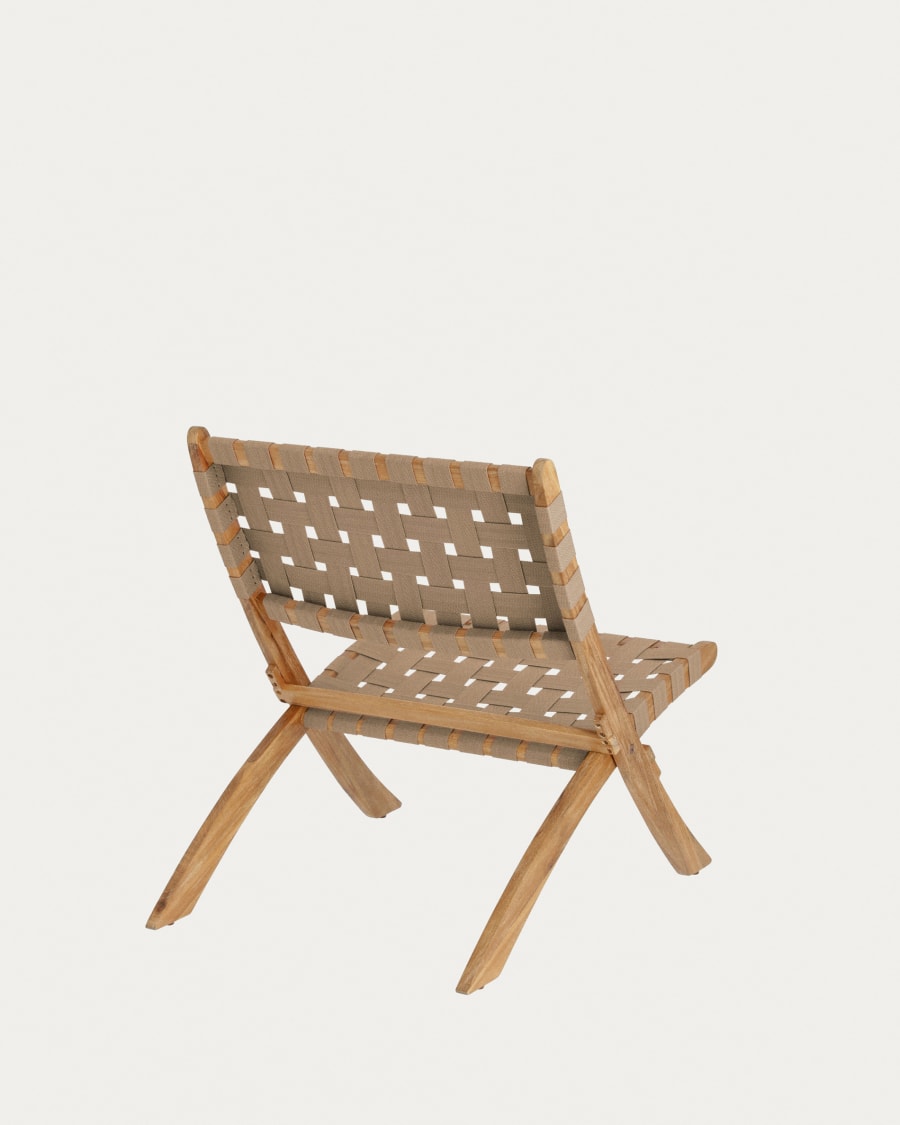 Chabeli acacia wood folding chair in acacia wood and beige cord FSC 100%