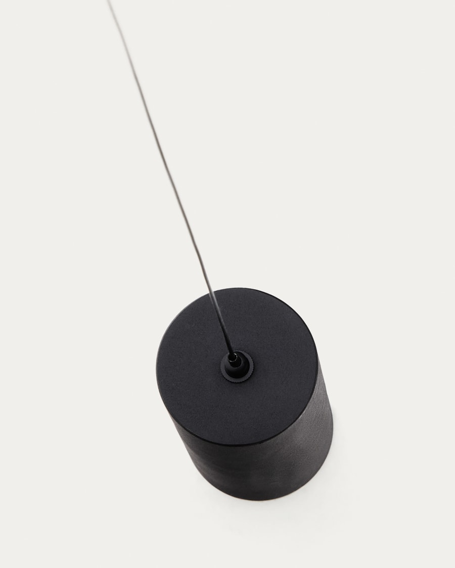 Orey black metal lamp stand with multi-position spotlight and UK adaptor