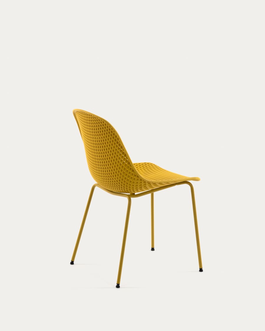 Quinby outdoor dining chair in yellow