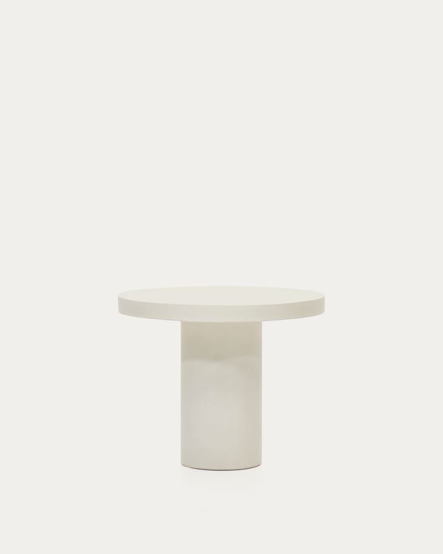 Aiguablava round table in white cement, Ø 90 cm