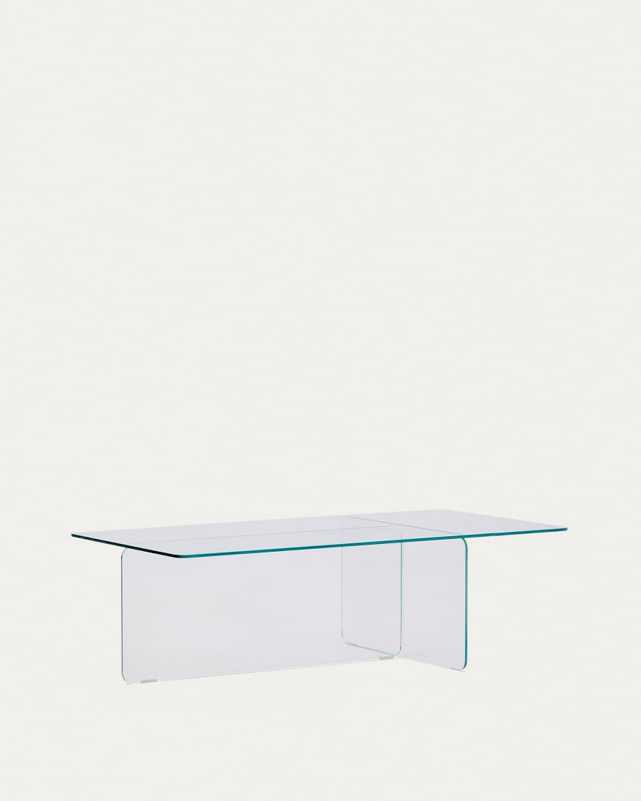 Zaren transparent tempered-glass coffee table, 120 x 60 cm