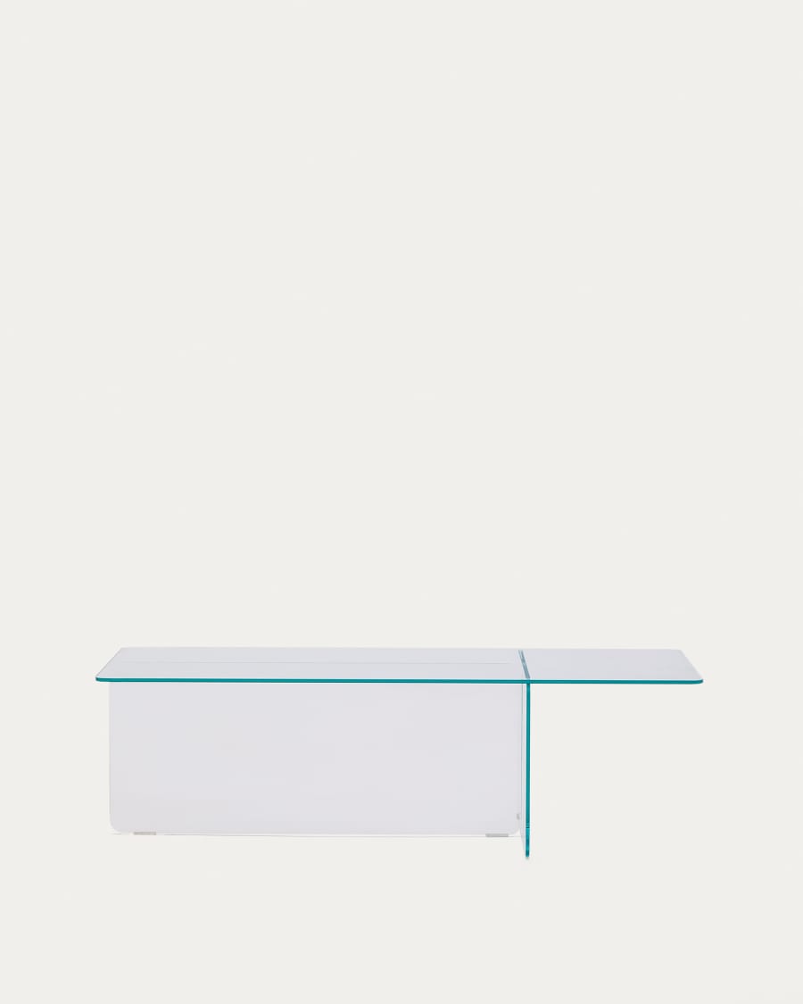 Zaren transparent tempered-glass coffee table, 120 x 60 cm