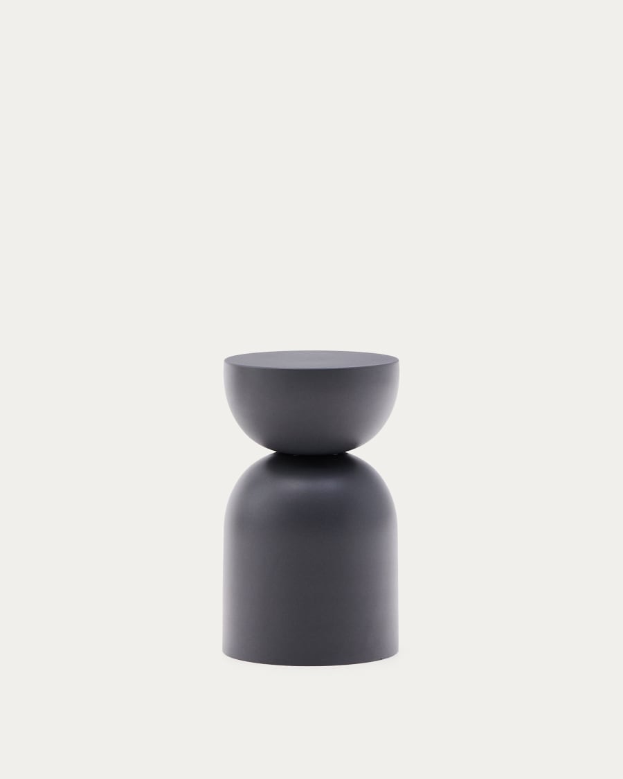 Side table Rachell made of metal with a grey painted finish Ø30 cm
