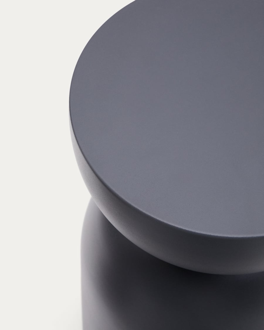 Side table Rachell made of metal with a grey painted finish Ø30 cm