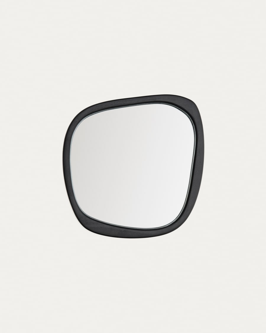 Alura black teak wood mirror 45,5 x 47 cm FSC 100%