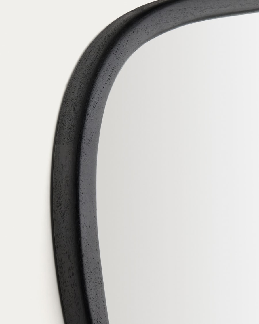 Alura black teak wood mirror 45,5 x 47 cm FSC 100%