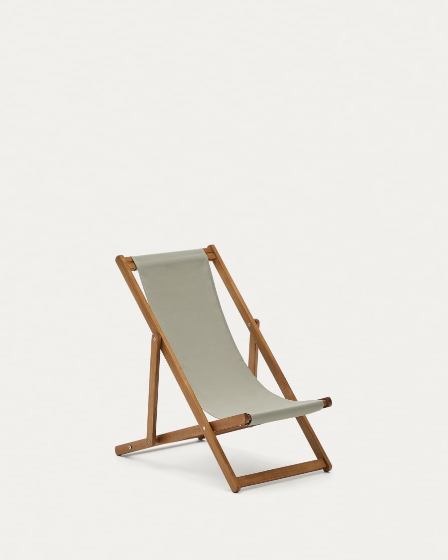 Transat d’extérieur pour enfant pliant Adredna vert en bois d’acacia FSC 100 %