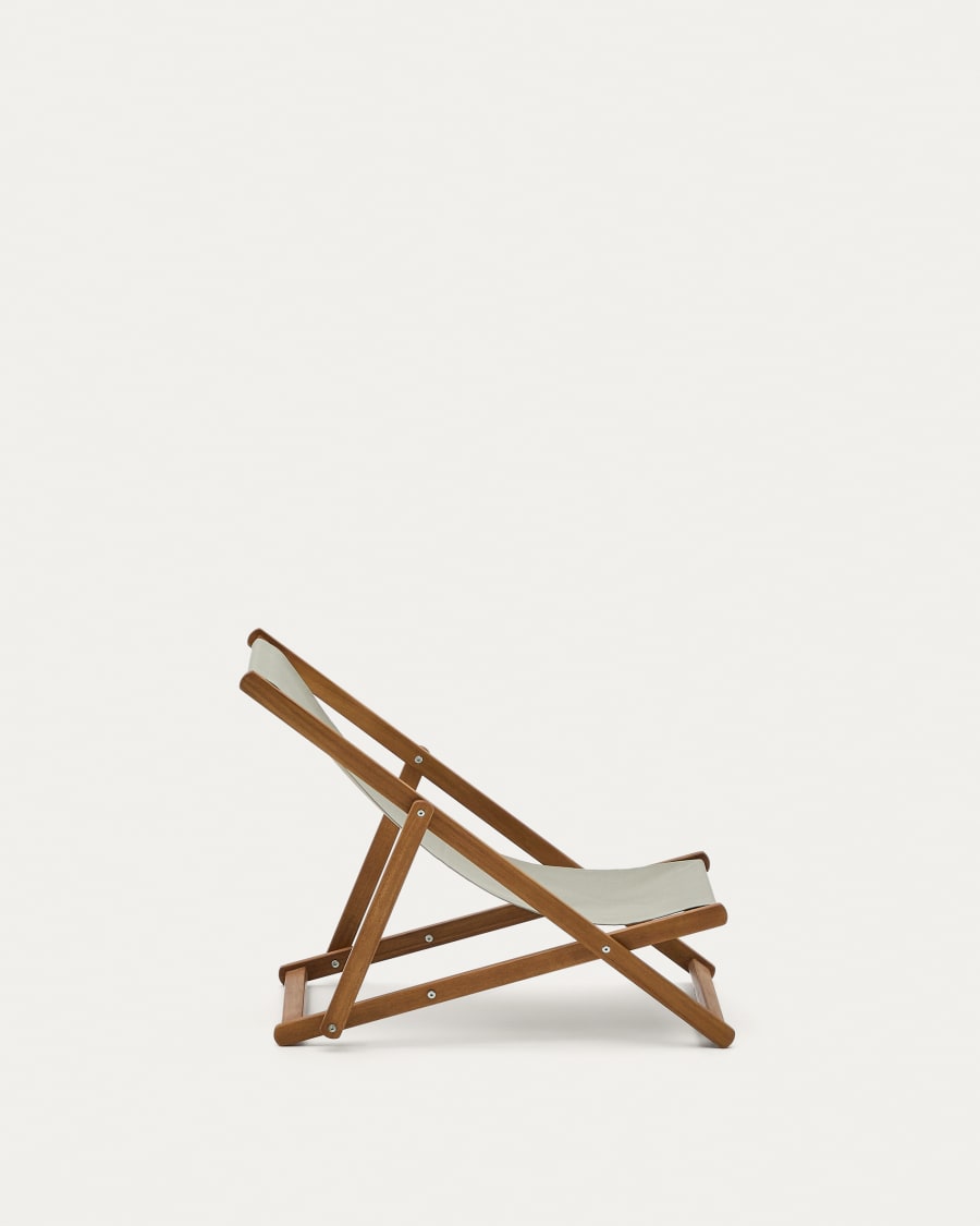 Transat d’extérieur pour enfant pliant Adredna vert en bois d’acacia FSC 100 %