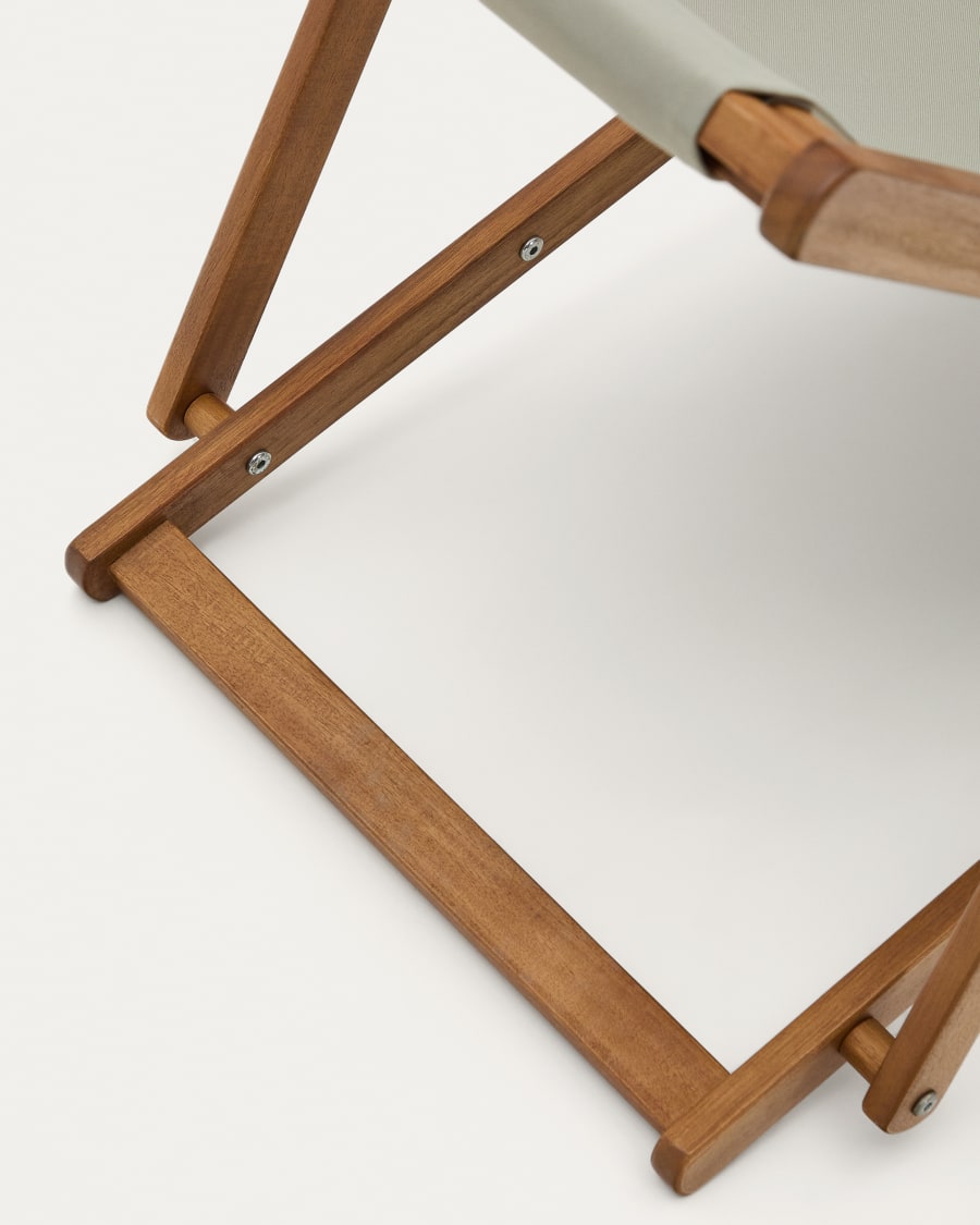 Transat d’extérieur pour enfant pliant Adredna vert en bois d’acacia FSC 100 %