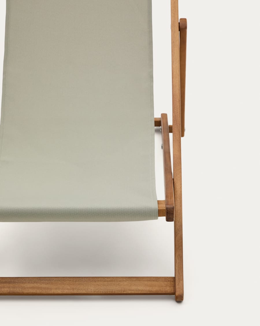 Transat d’extérieur pour enfant pliant Adredna vert en bois d’acacia FSC 100 %