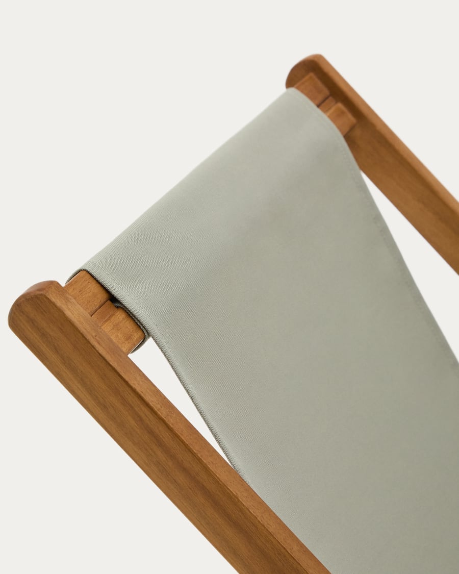Transat d’extérieur pour enfant pliant Adredna vert en bois d’acacia FSC 100 %