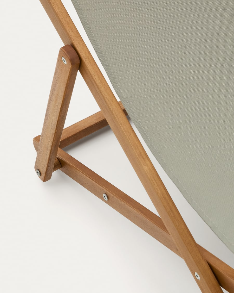 Transat d’extérieur pour enfant pliant Adredna vert en bois d’acacia FSC 100 %