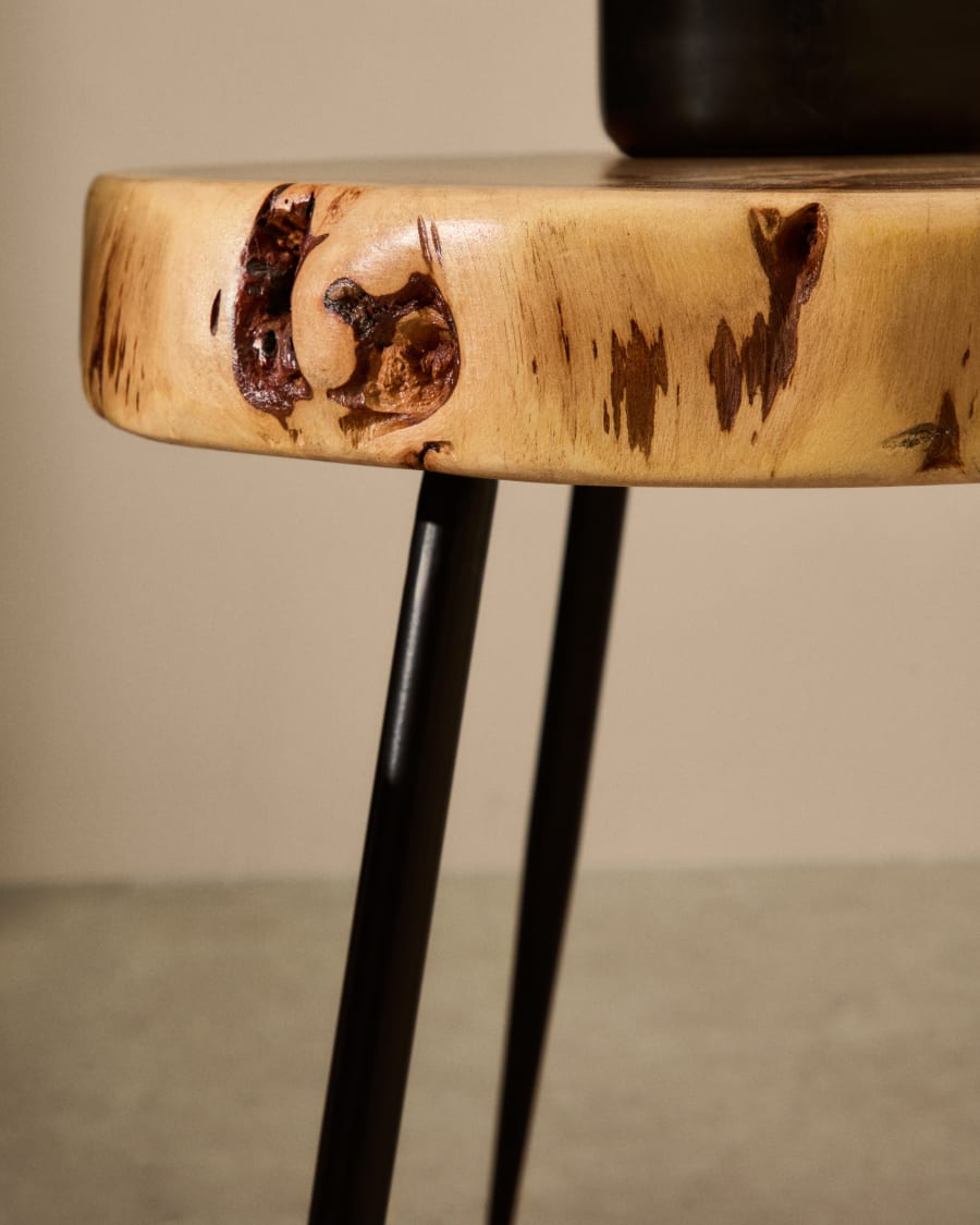 Table d'appoint Eider en acier et bois d'acacia Ø 40 x 40 cm