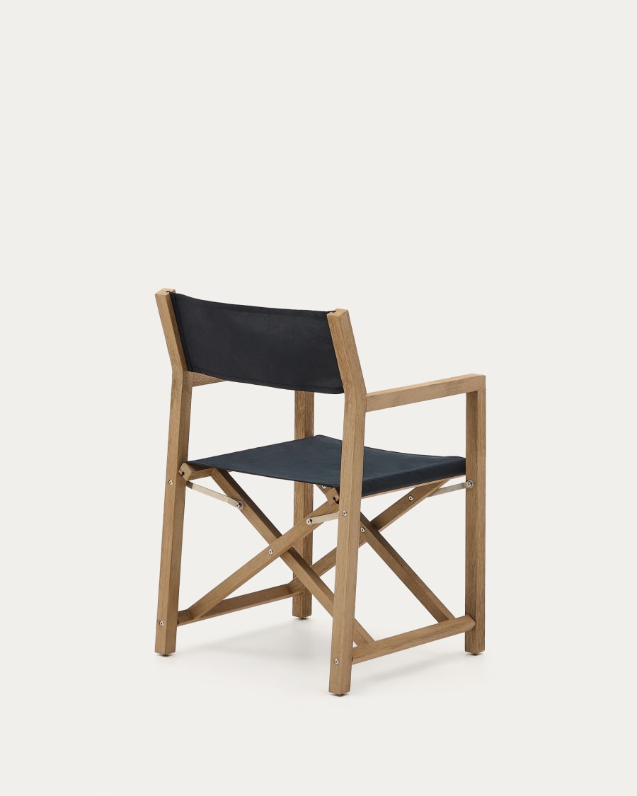 Outdoor-Klappstuhl Vilara in Schwarz aus massivem Akazienholz FSC 100%