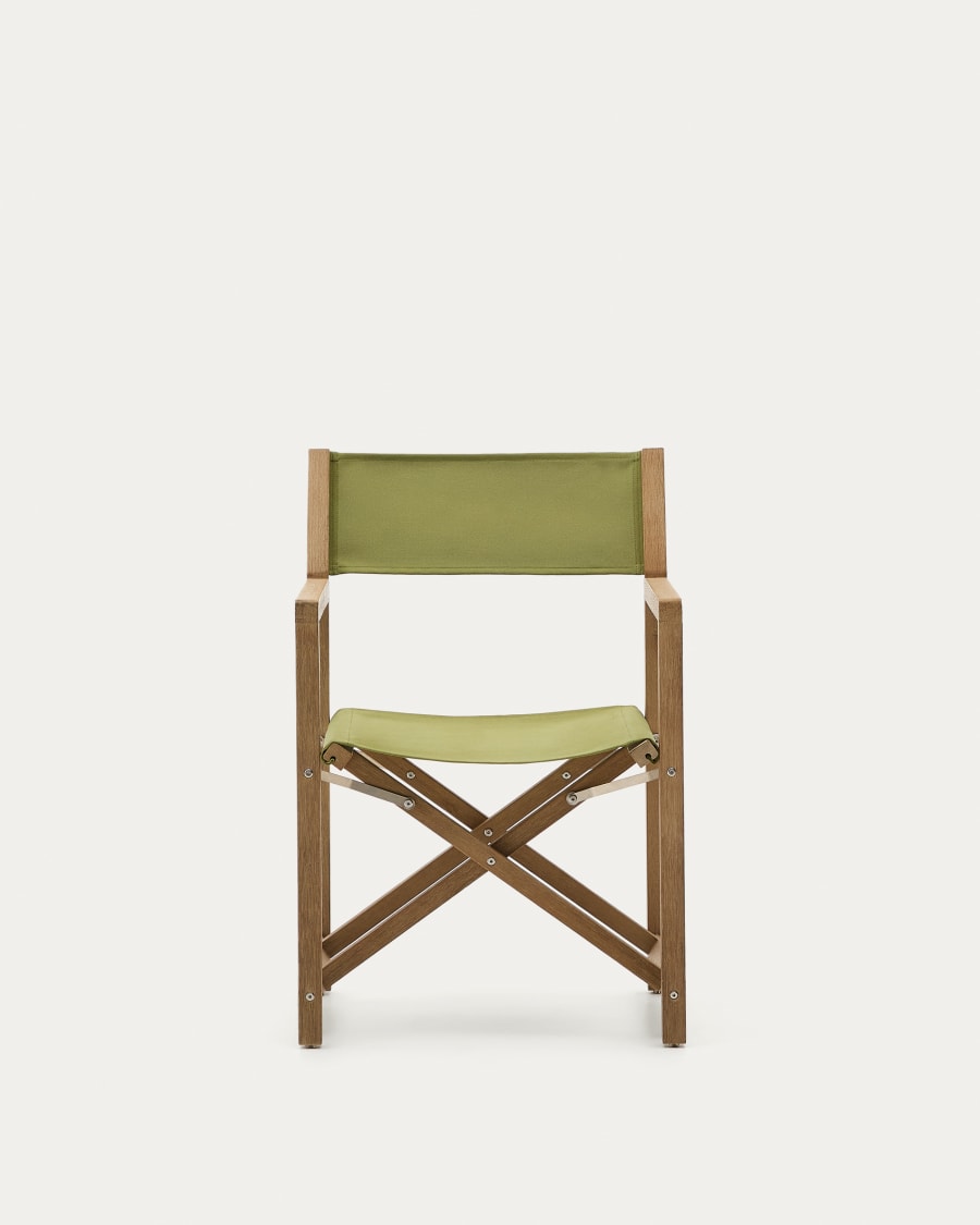 Chaise pliable d’extérieur Vilara verte en bois d’acacia FSC 100%