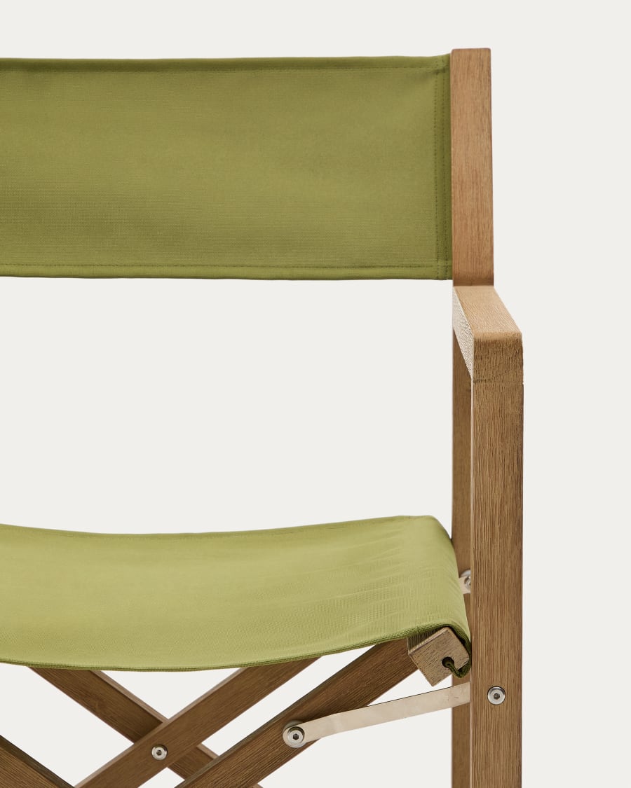 Chaise pliable d’extérieur Vilara verte en bois d’acacia FSC 100%