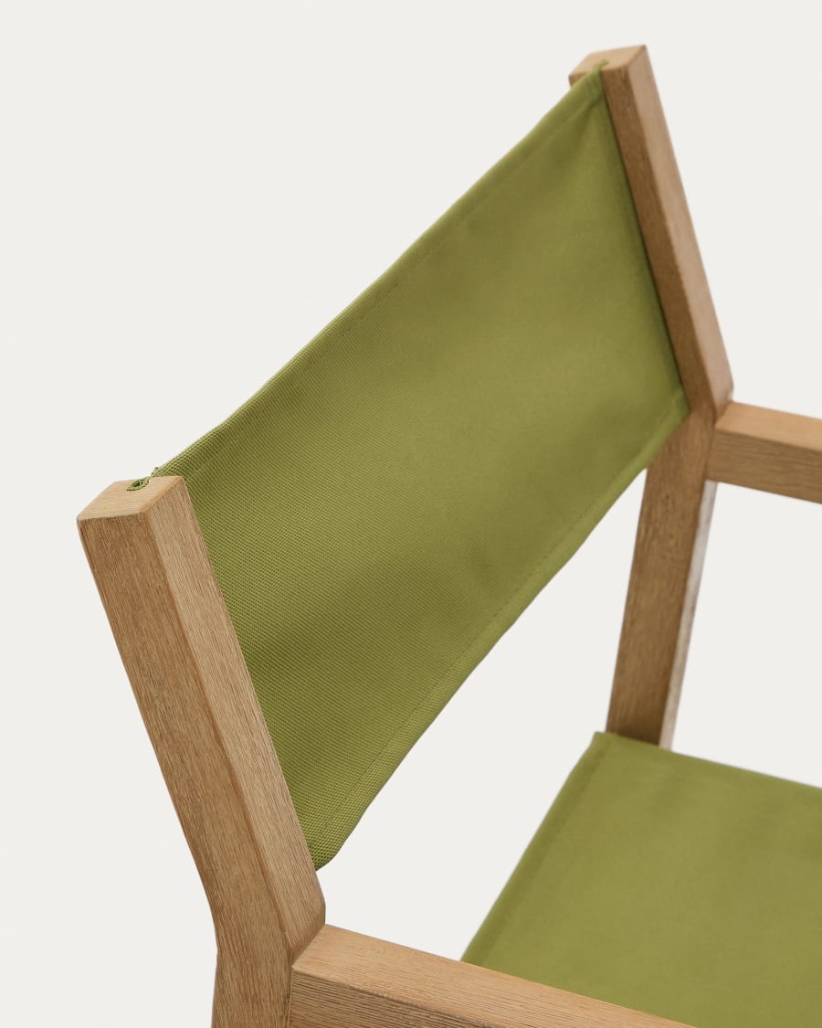 Chaise pliable d’extérieur Vilara verte en bois d’acacia FSC 100%