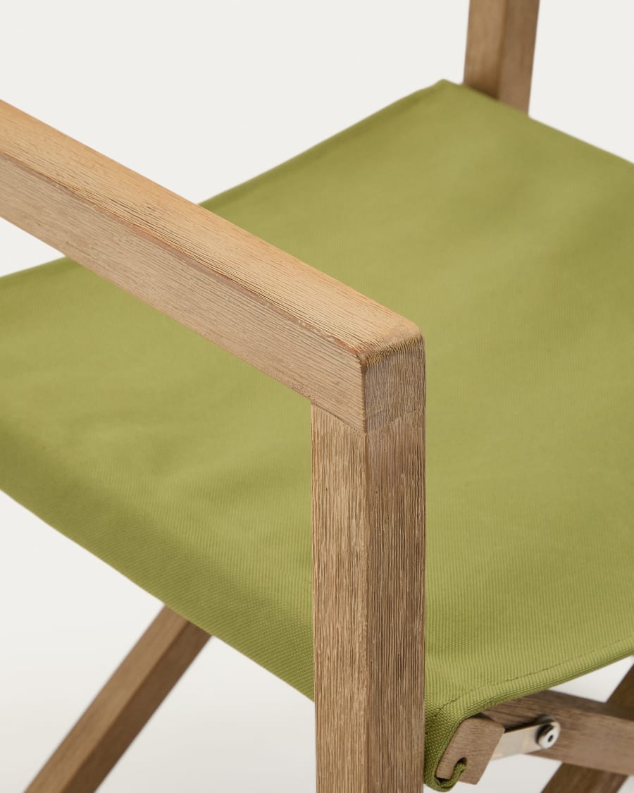 Chaise pliable d’extérieur Vilara verte en bois d’acacia FSC 100%