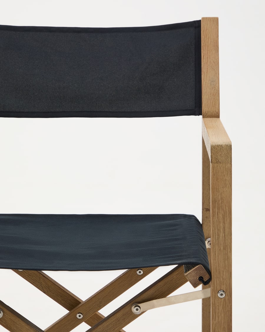 Outdoor-Klappstuhl Vilara in Schwarz aus massivem Akazienholz FSC 100%