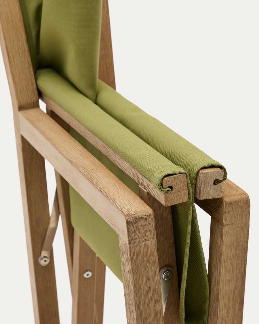 Chaise pliable d’extérieur Vilara verte en bois d’acacia FSC 100%