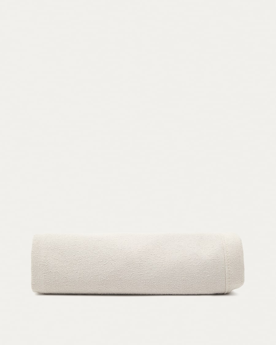 Cover for Odum bed in beige micro bouclé for a 160 x 200 cm mattress
