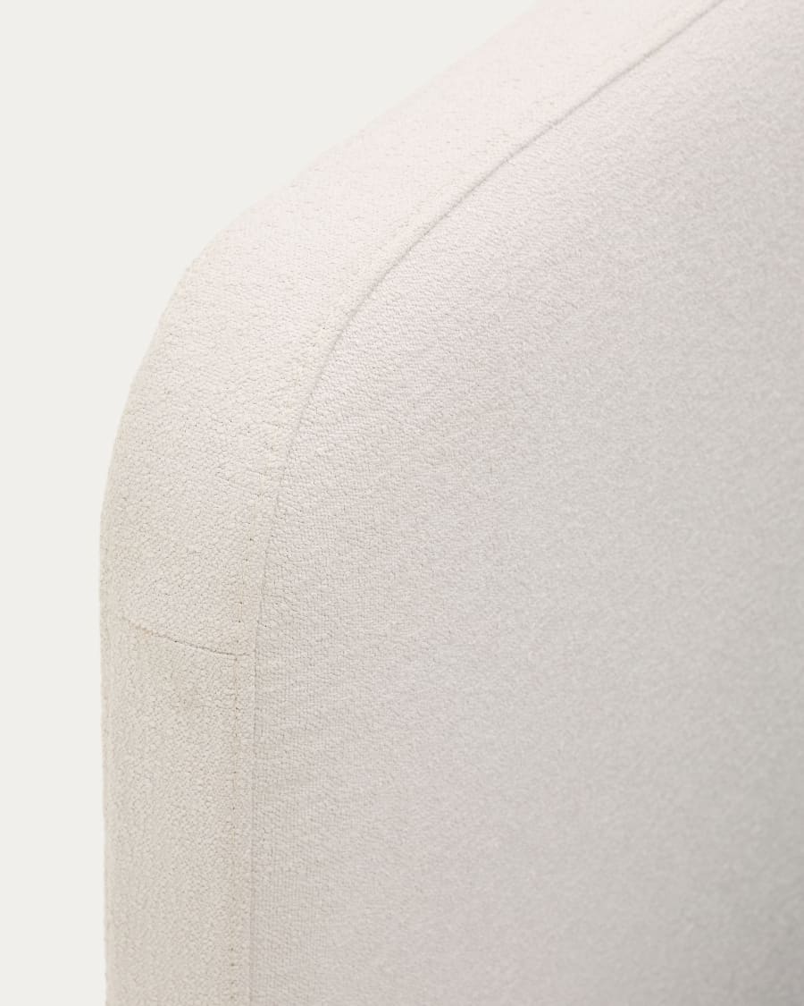Cover for Odum bed in beige micro bouclé for a 160 x 200 cm mattress