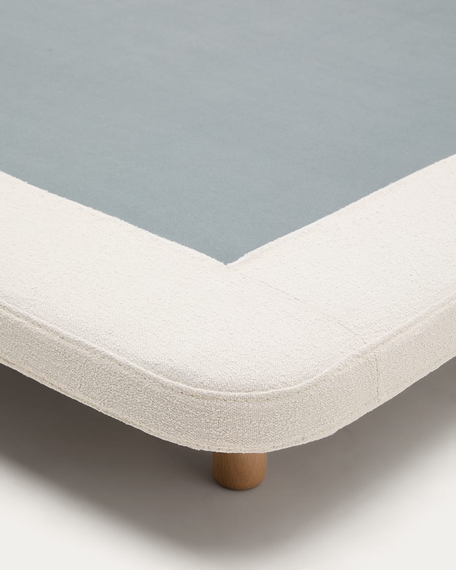 Cover for Odum bed in beige micro bouclé for a 160 x 200 cm mattress