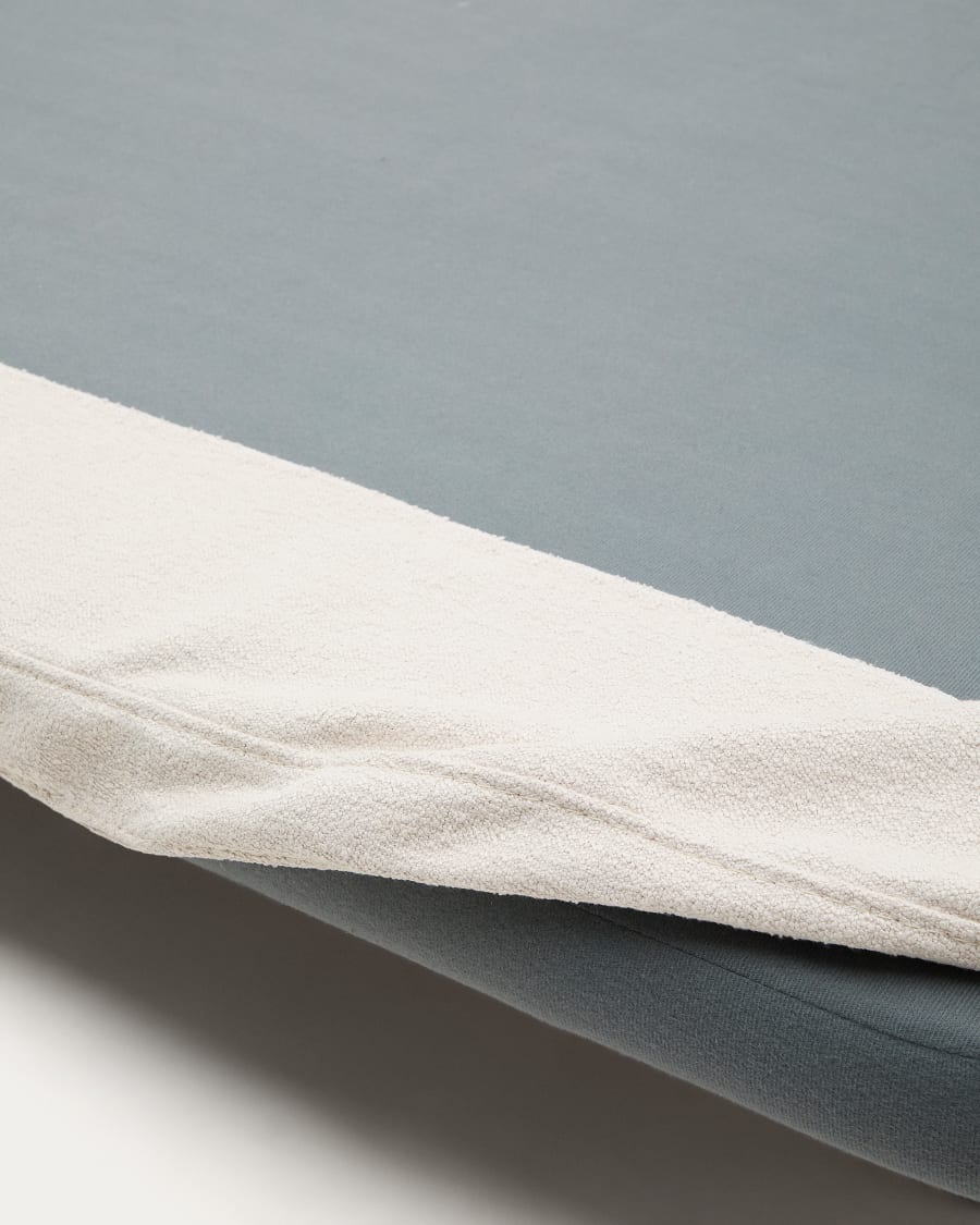 Cover for Odum bed in beige micro bouclé for a 160 x 200 cm mattress