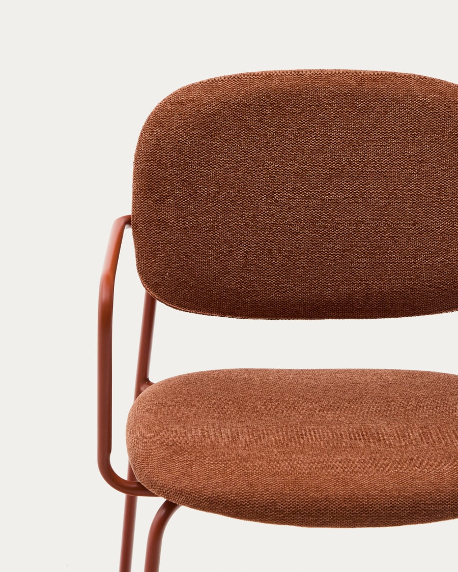 Meli chair in terracotta chenille with terracotta metal frame FSC Mix Credit