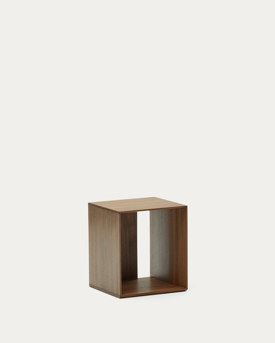 Litto small shelf module in walnut veneer, 34 x 38 cm