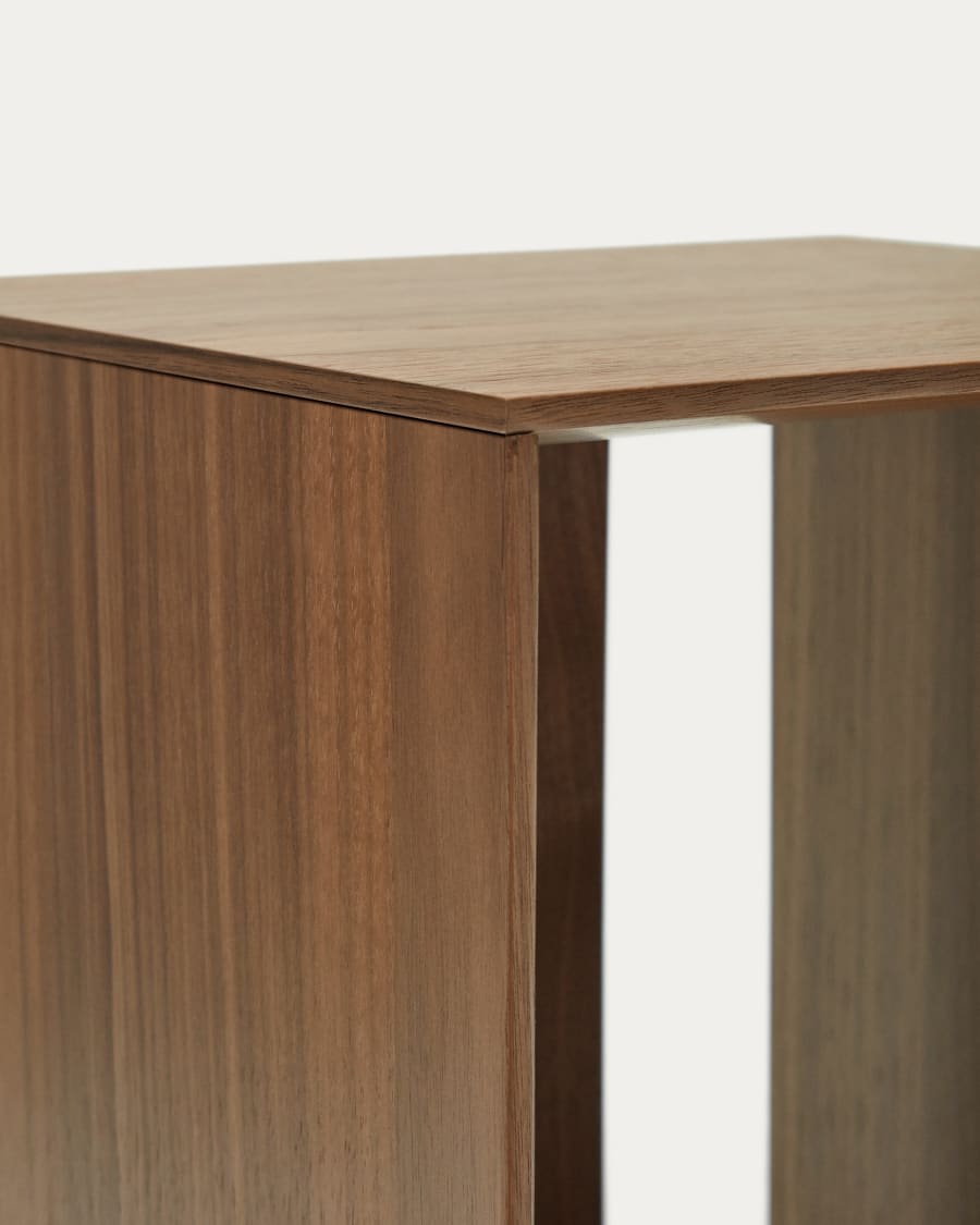 Litto set of 4 modular shelving units in walnut wood veneer, 168 x 76 cm