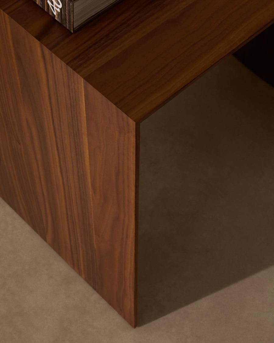 Litto walnut veneer side table, 55 x 40 cm