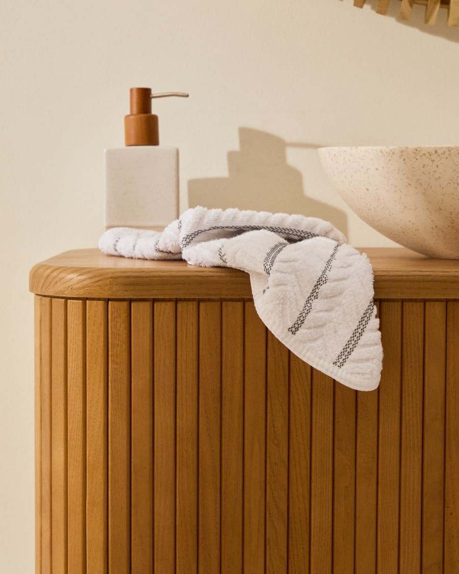 Waschhandschuh Rune 100% Baumwolle Jacquard Weiß 30 x 50 cm