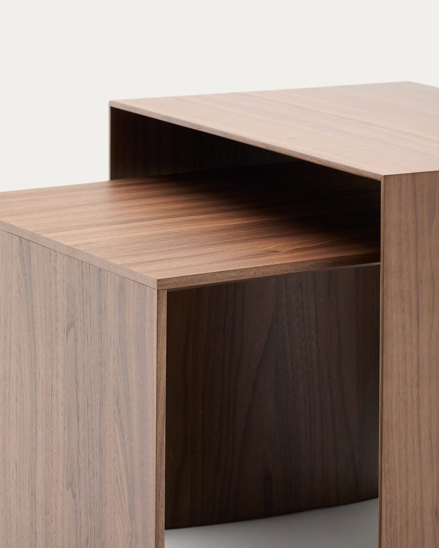 Litto walnut veneer side table, 55 x 40 cm