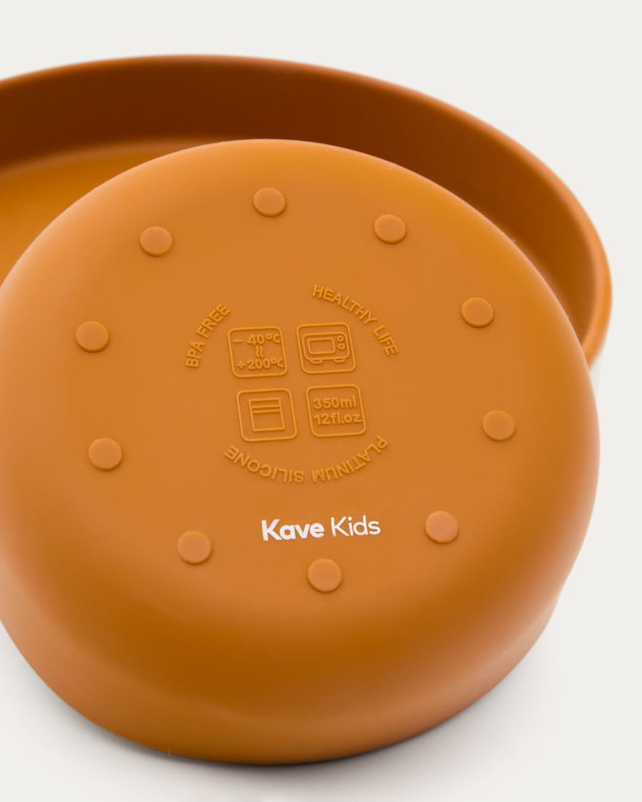 Lili plate and bowl set in orange silicone