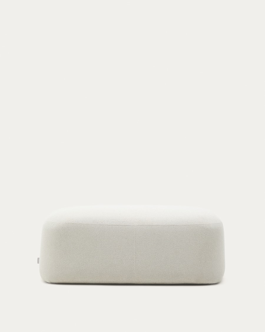 Martina footstool in ecru chenille 123 x 85 cm