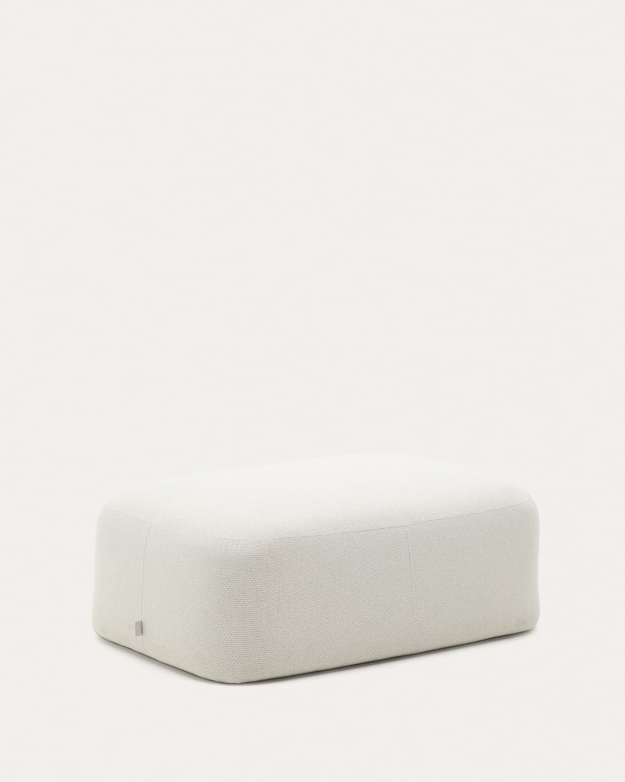 Martina footstool in ecru chenille 123 x 85 cm