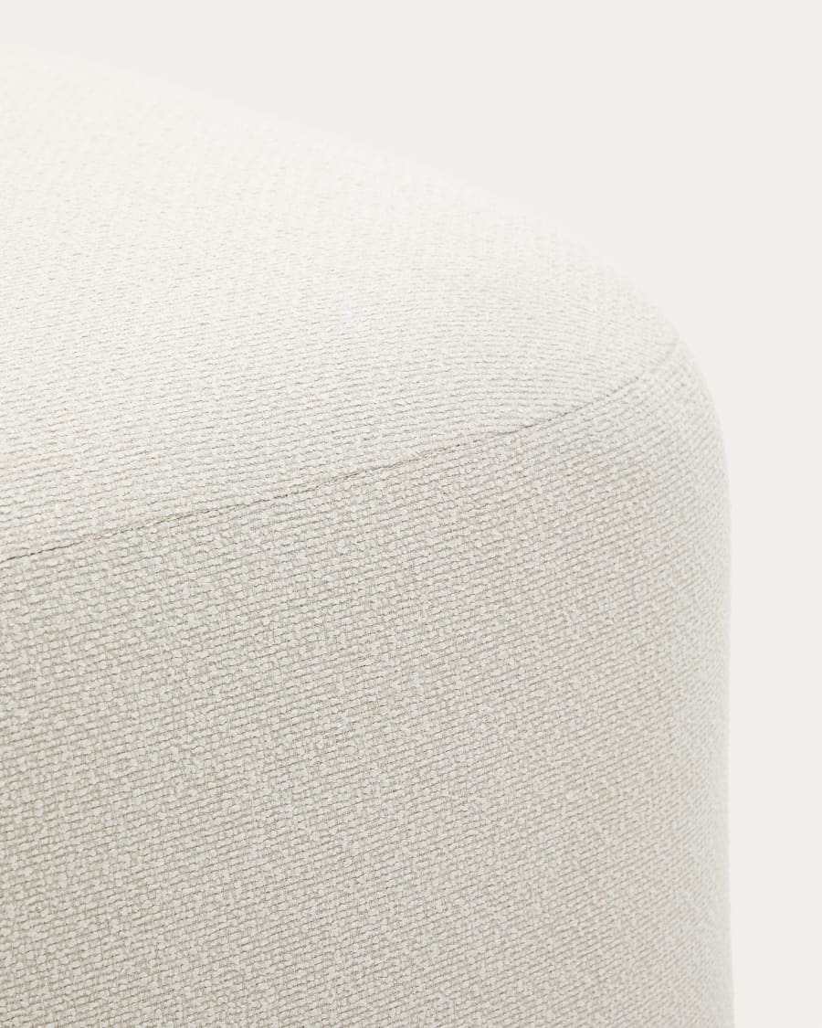 Martina footstool in ecru chenille 123 x 85 cm