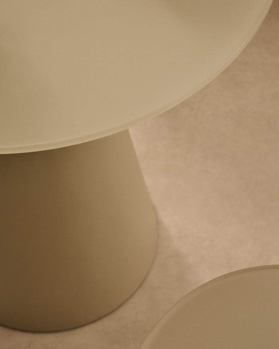 Wilshire tempered glass and metal side table with a matte grey finish, Ø 50 cm