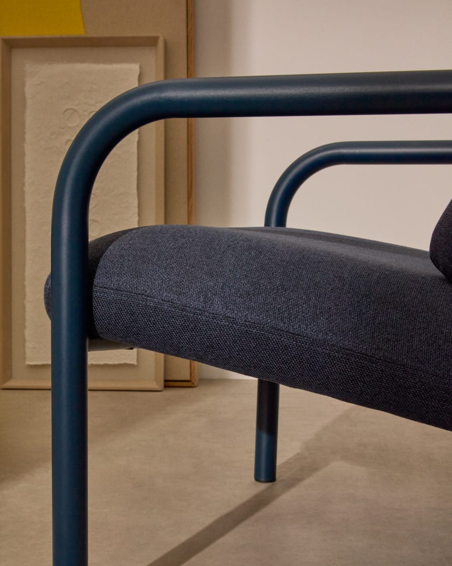 Inari armchair in blue with blue painted steel finish FSC Mix Credit