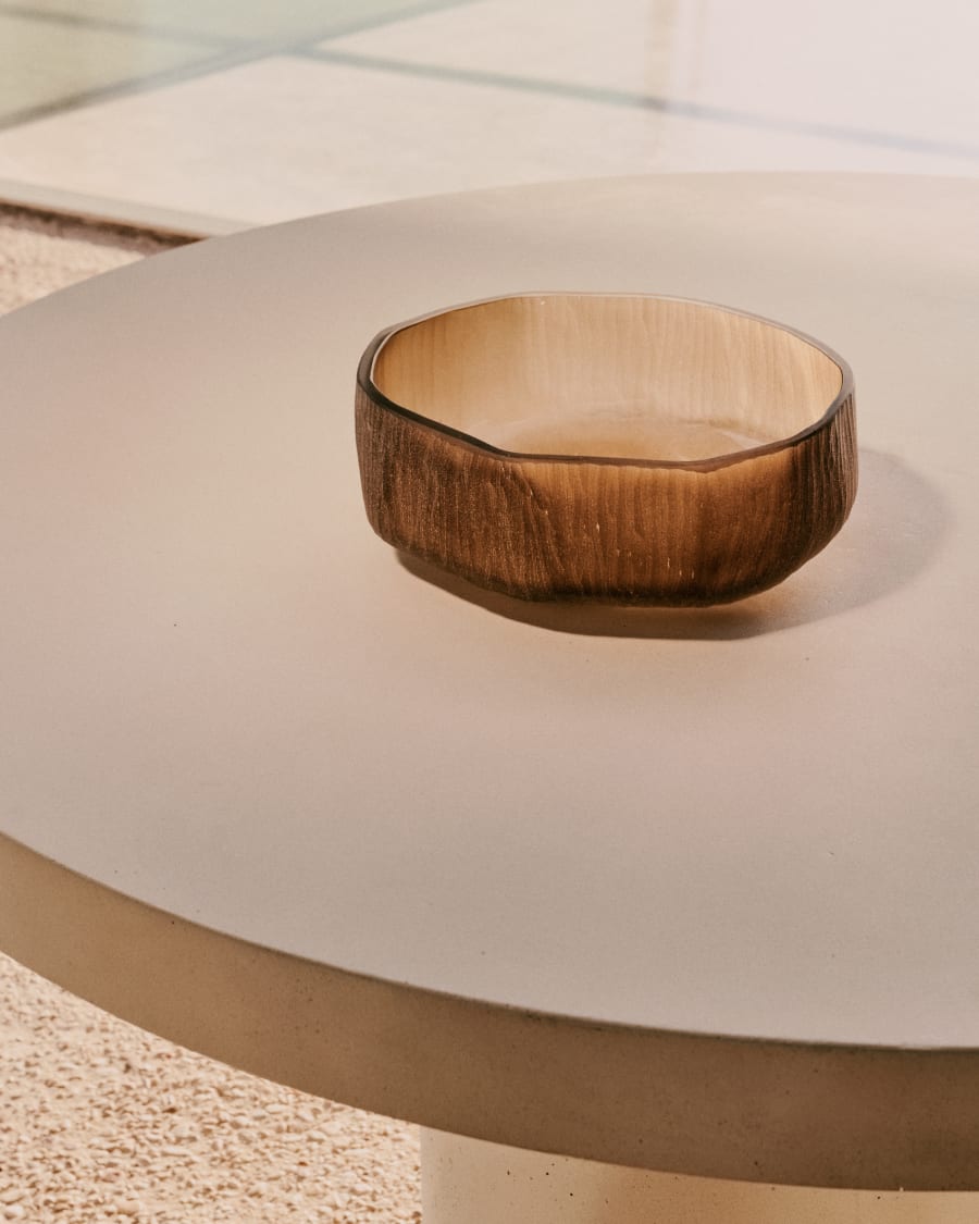 Terrava brown glass centerpiece 10cm