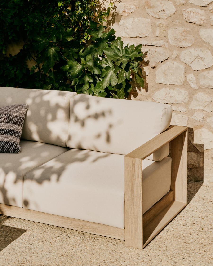 Ambra 2-seater sofa in solid acacia wood with light finish 174cm FSC 100%