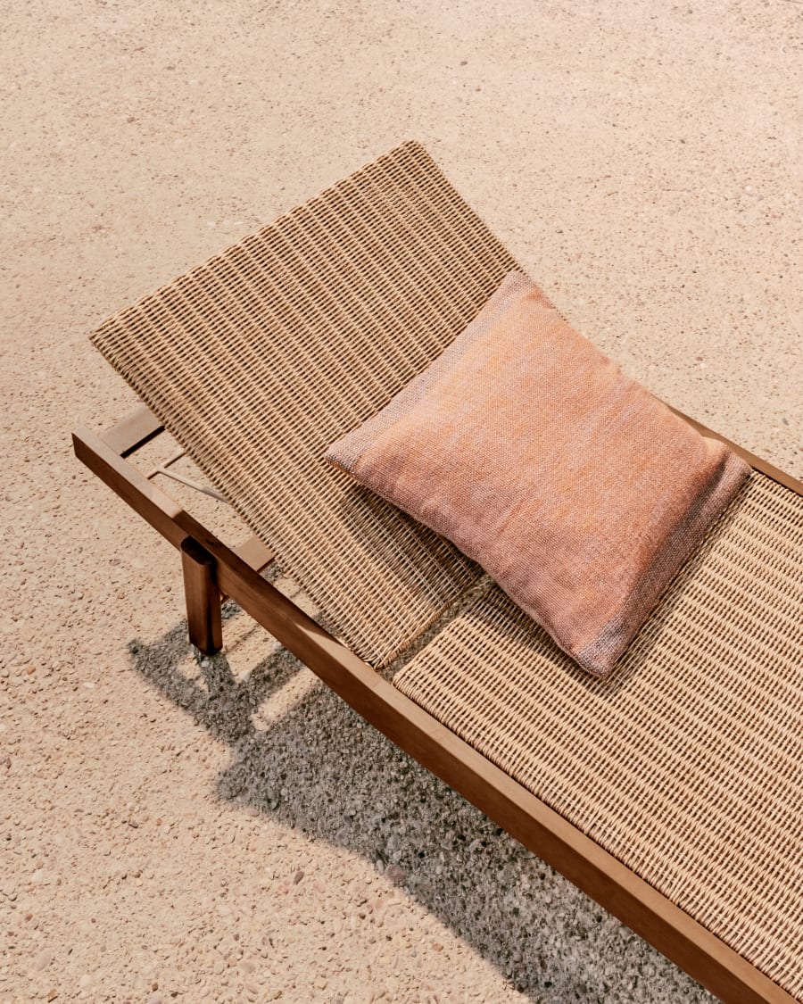 Itani sun lounger in FSC 100% solid acacia wood and synthetic rattan