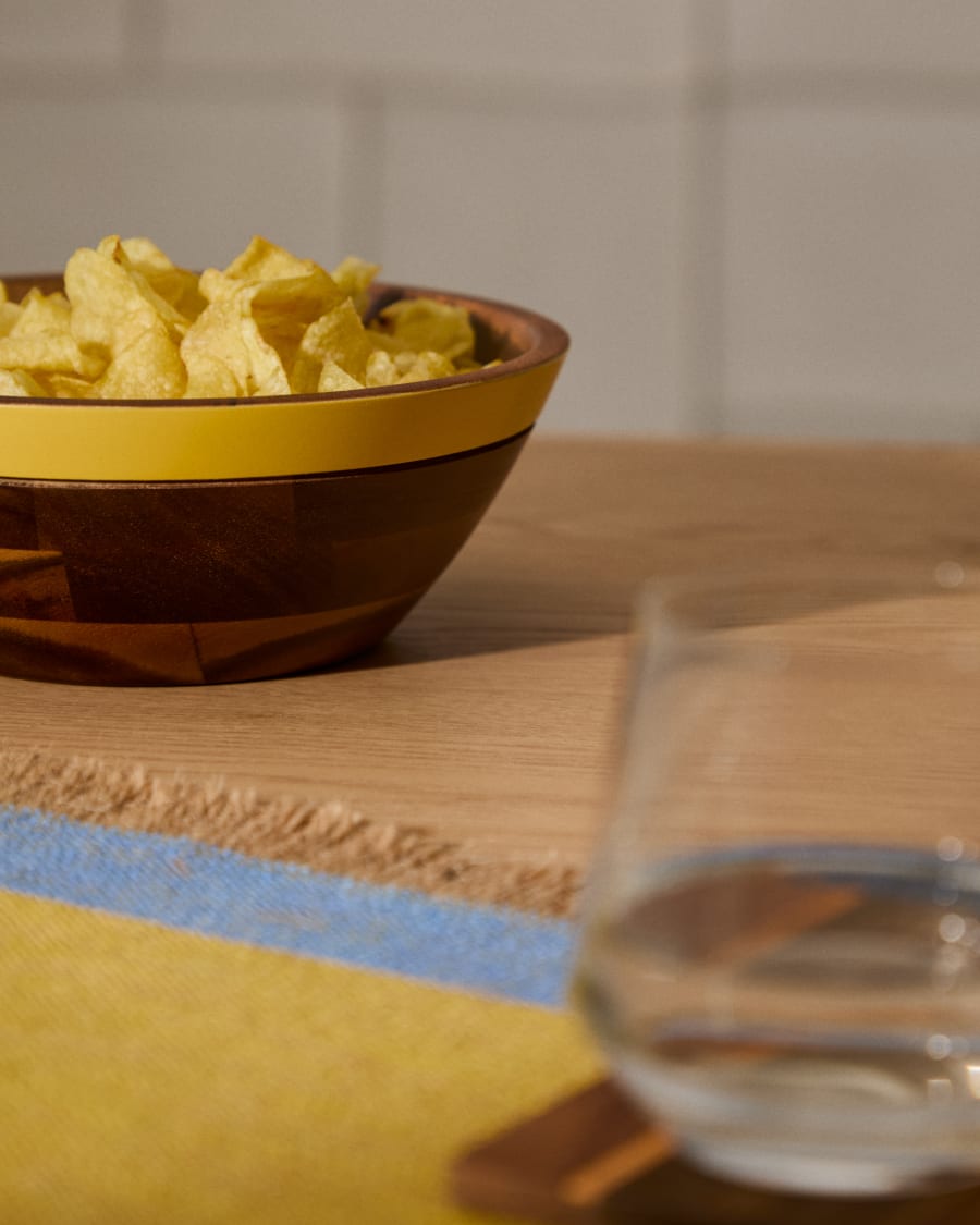 Zairin yellow FSC 100% acacia wood bowl