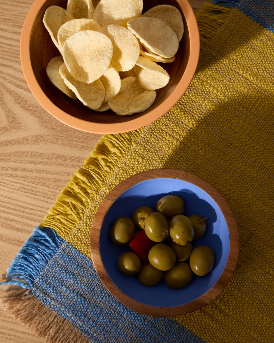 Zairin set of 2 multicoloured FSC 100% acacia wood bowls